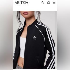Adidas zip up Superstar Track Top black white zip up sweater jacket size small